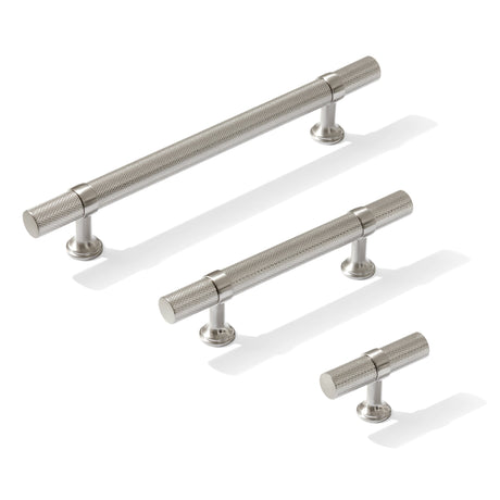Knurled T-Bar "Contemporary" Satin Nickel Knobs and Pulls - Forge Hardware Studio