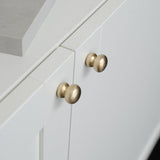 Round Brushed Brass "Buoy" Cabinet Knob - Forge Hardware Studio
