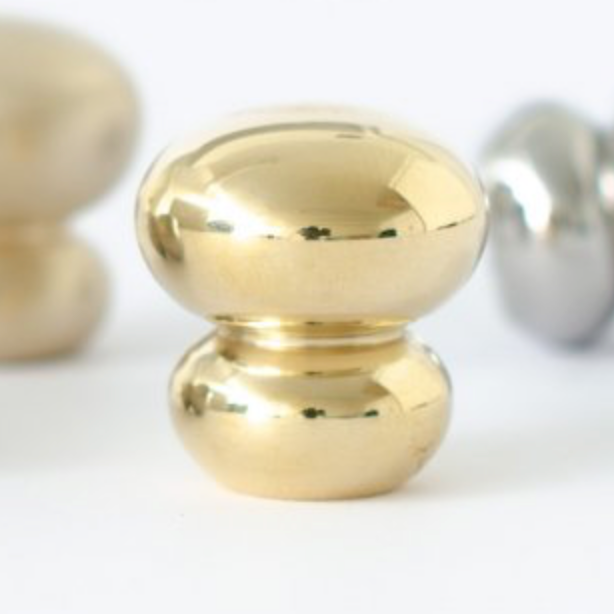 Unlacquered Polished Brass "Buoy" Cabinet Knob - Forge Hardware Studio