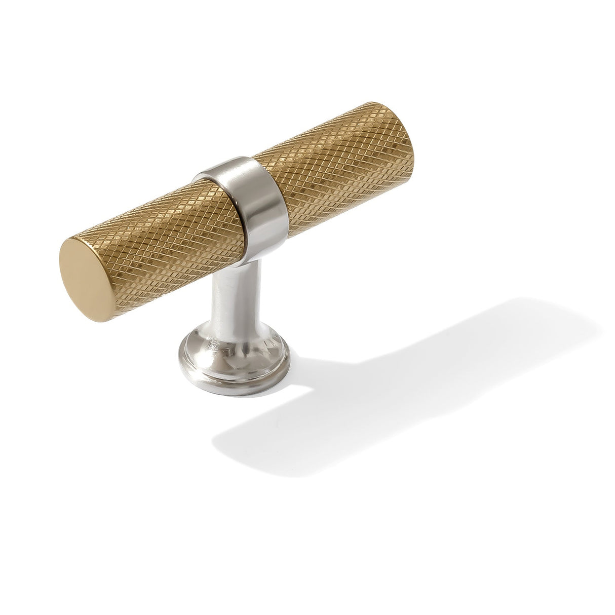 Knurled T-Bar "Contemporary" Satin Nickel and Champagne Bronze Knobs and Pulls - Forge Hardware Studio
