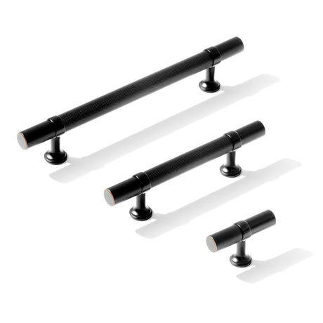 Knurled T-Bar "Contemporary" Oil Rubbed Bronze Knobs and Pulls - Forge Hardware Studio
