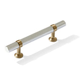 Knurled T-Bar "Contemporary" Champagne Bronze and Polished Chrome Knobs and Pulls - Forge Hardware Studio