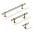Knurled T-Bar "Contemporary" Champagne Bronze and Polished Chrome Knobs and Pulls - Forge Hardware Studio
