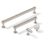 Knurled Polished Nickel "Transitional" Cabinet Knobs and Drawer Pulls - Forge Hardware Studio