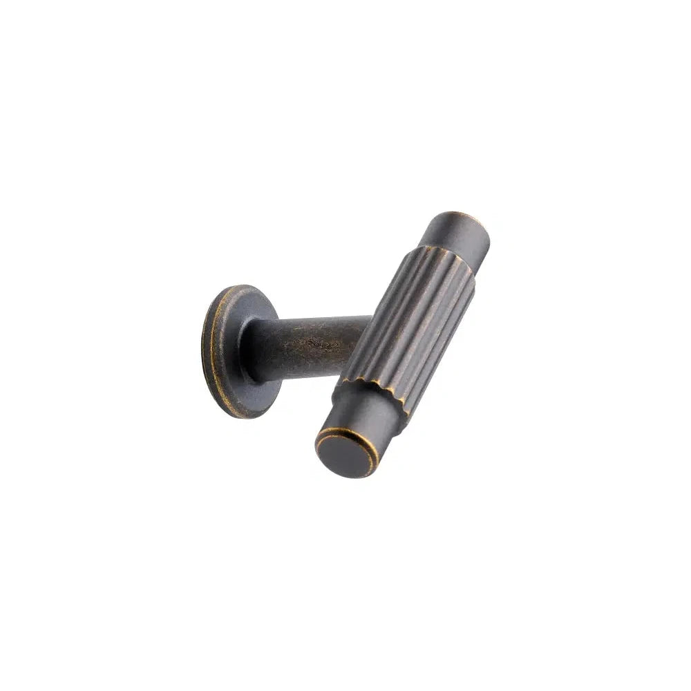 Dark Rubbed Bronze "Villa" Fluted Cabinet Knobs and Pulls - Forge Hardware Studio