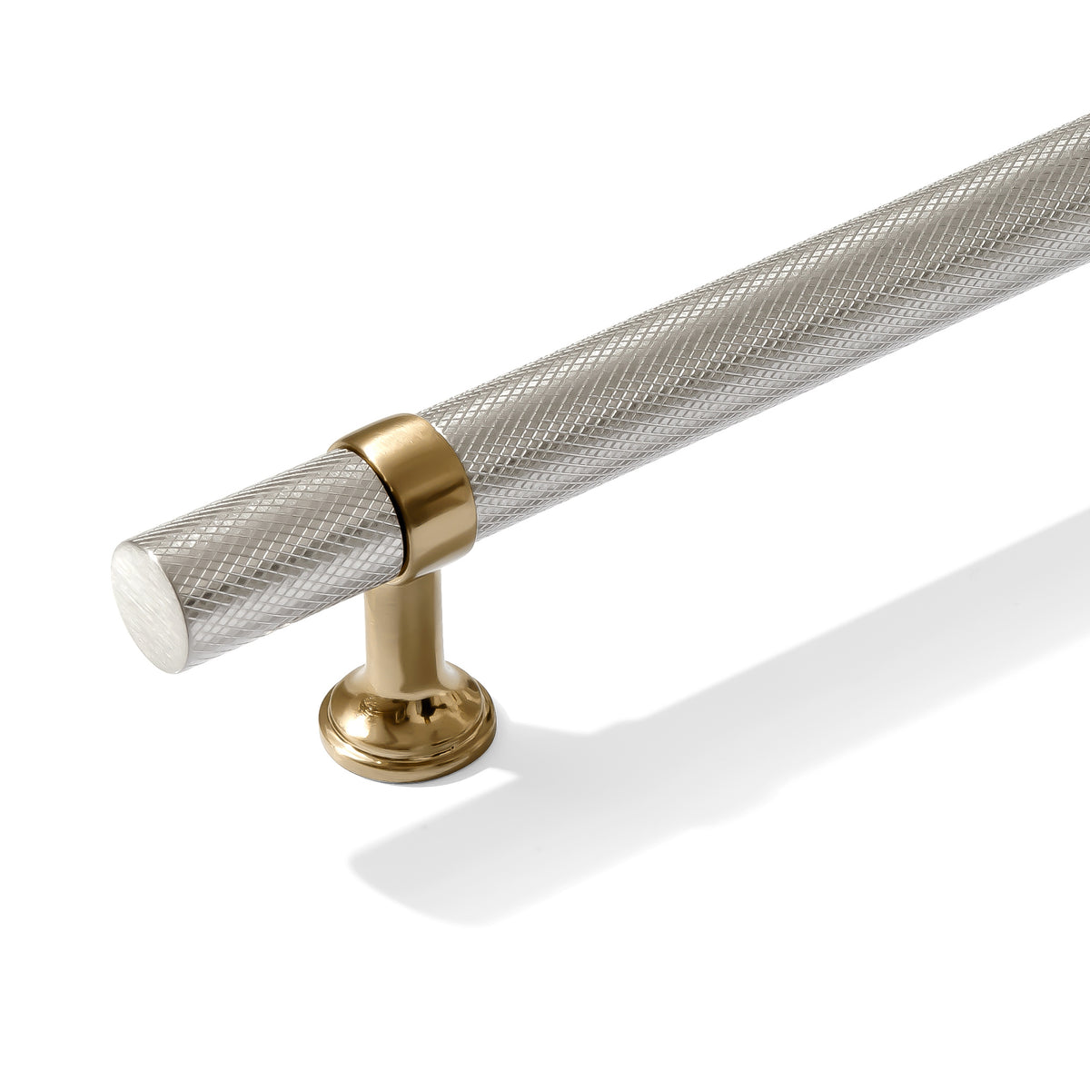 Knurled T-Bar "Contemporary" Champagne Bronze and Satin Nickel Knobs and Pulls - Forge Hardware Studio