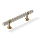 Knurled T-Bar "Contemporary" Champagne Bronze and Satin Nickel Knobs and Pulls - Forge Hardware Studio