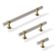 Knurled T-Bar "Contemporary" Champagne Bronze and Satin Nickel Knobs and Pulls - Forge Hardware Studio