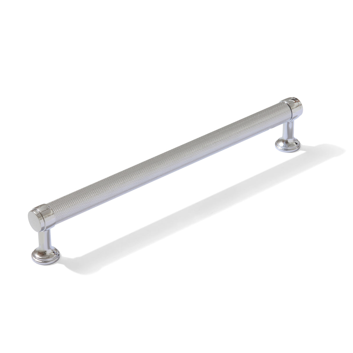 Knurled Polished Chrome "Transitional" Cabinet Knobs and Drawer Pulls - Forge Hardware Studio