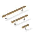 Knurled T-Bar "Contemporary" Polished Nickel and Champagne Bronze Knobs and Pulls - Forge Hardware Studio
