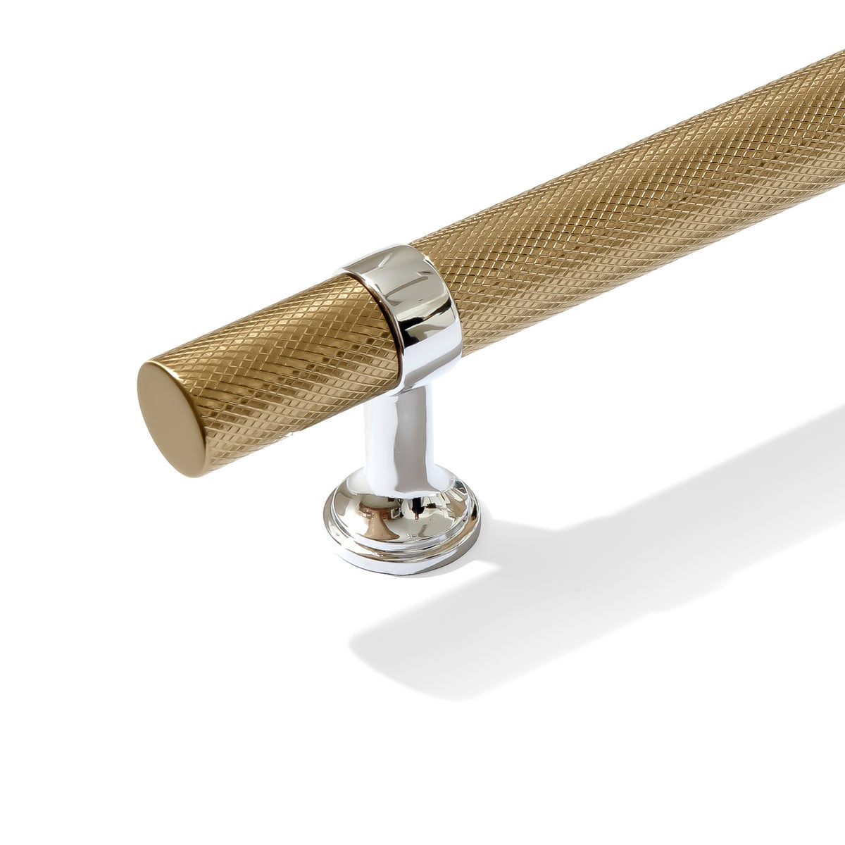 Knurled T-Bar "Contemporary" Polished Nickel and Champagne Bronze Knobs and Pulls - Forge Hardware Studio