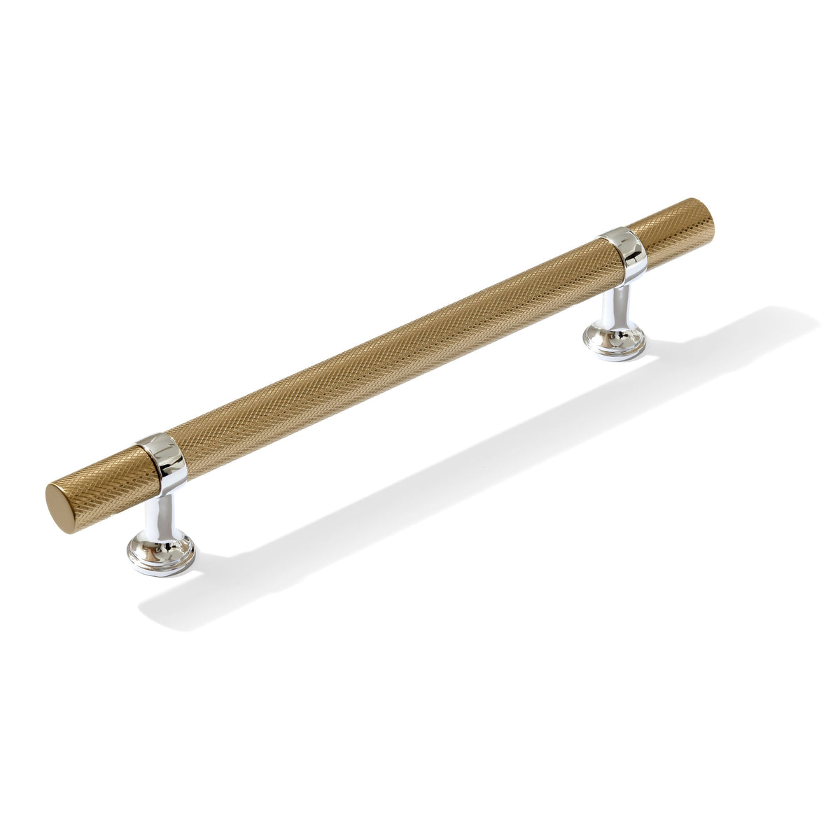 Knurled T-Bar "Contemporary" Polished Chrome and Champagne Bronze Knobs and Pulls - Forge Hardware Studio