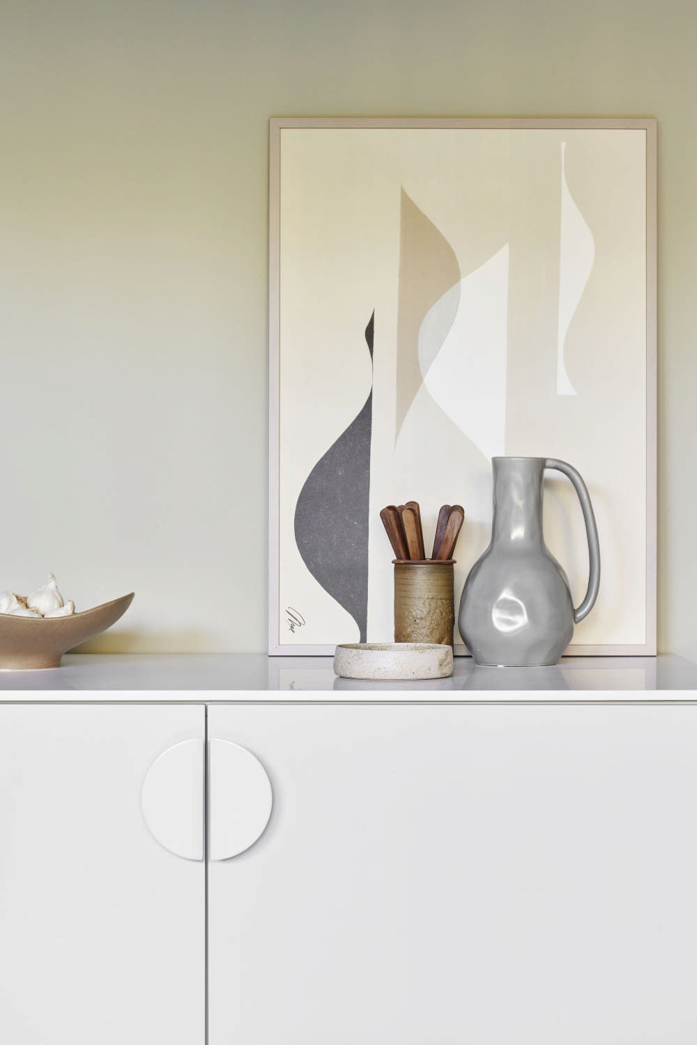 Semi-Circle "Horizon" White Drawer Pulls - Forge Hardware Studio
