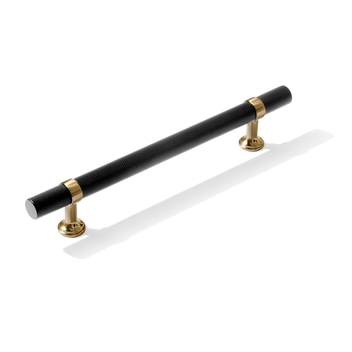 Knurled T-Bar "Contemporary" Champagne Bronze and Matte Black Knobs and Pulls - Forge Hardware Studio