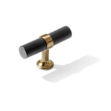 Knurled T-Bar "Contemporary" Champagne Bronze and Matte Black Knobs and Pulls - Forge Hardware Studio