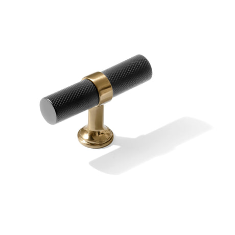 Knurled T-Bar "Contemporary" Champagne Bronze and Matte Black Knobs and Pulls - Forge Hardware Studio