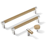 Knurled Polished Chrome and Champagne Bronze Knobs and Pulls - Forge Hardware Studio