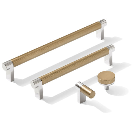 Knurled Polished Chrome and Champagne Bronze Knobs and Pulls - Forge Hardware Studio