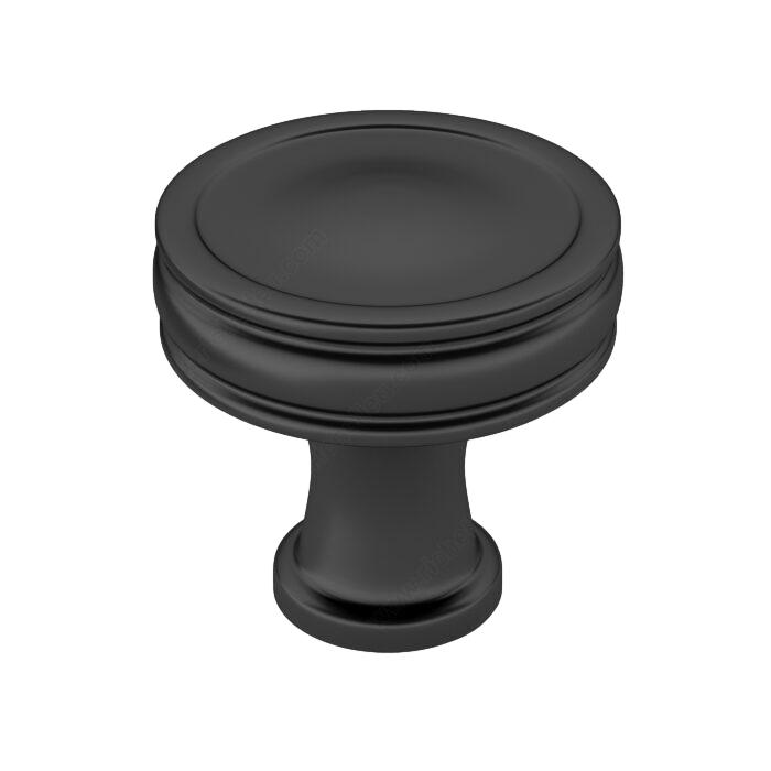 Matte Black "Belfour" Cabinet Knobs and Drawer Pulls - Forge Hardware Studio