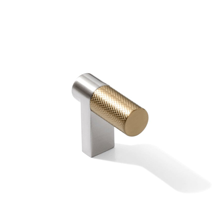 Knurled Brushed Nickel and Champagne Bronze Knobs and Pulls - Forge Hardware Studio