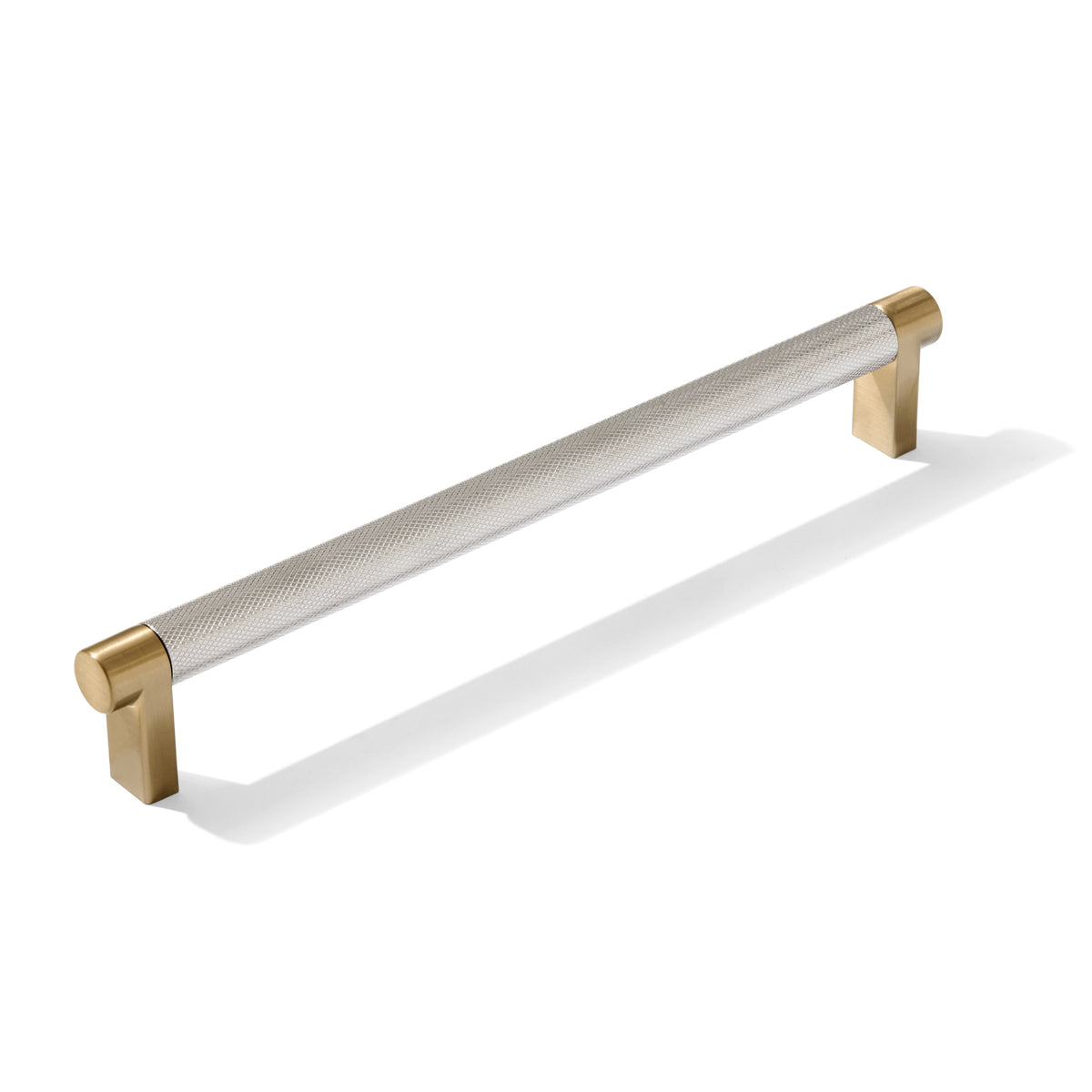 Knurled Champagne Bronze and Polished Chrome Knobs and Pulls - Forge Hardware Studio