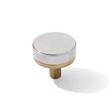 Knurled Champagne Bronze and Polished Chrome Knobs and Pulls - Forge Hardware Studio