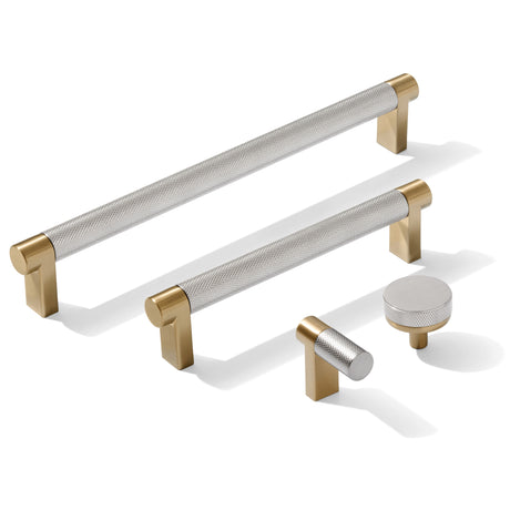 Knurled Champagne Bronze and Satin Nickel Knobs and Pulls - Forge Hardware Studio