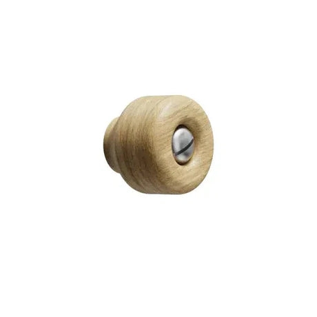 Round Wood "Nola" Lacquered Oak Cabinet Knob - Forge Hardware Studio