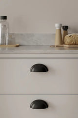 Matte Black "Baron" Cup Pull and Knobs - Euro • Knobs