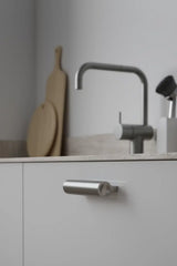 Matte Nickel "Lucente" Tubular Drawer Pulls - Euro • Knobs