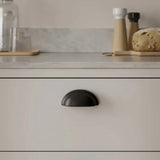Matte Black "Baron" Cup Pull and Knobs - Euro • Knobs