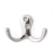 Polished Chrome "Liza" Double Wall Coat and Hat Hook - Forge Hardware Studio