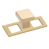 Champagne Bronze "Glam" Modern Pulls and Knob with Backplate - Forge Hardware Studio