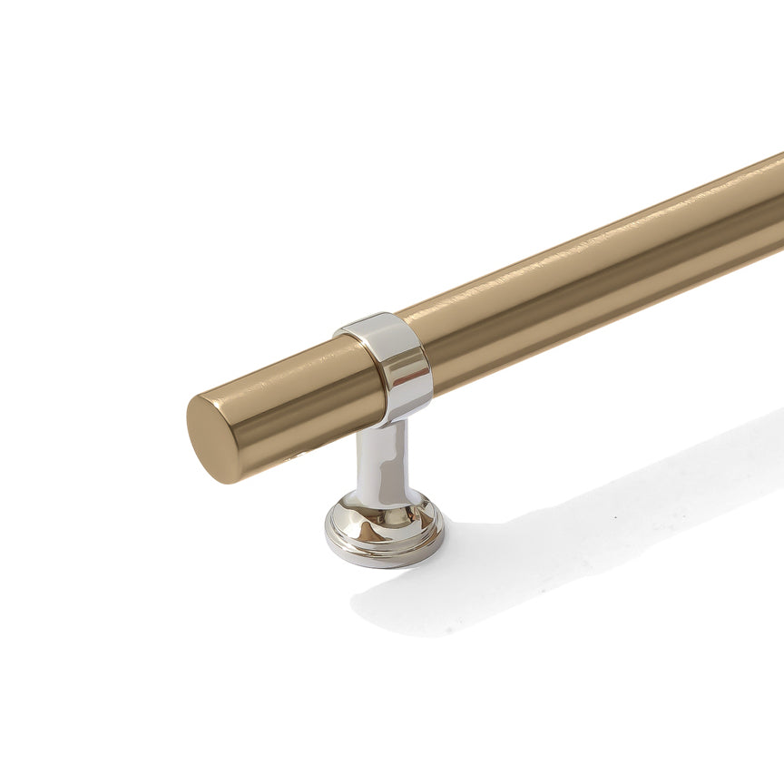 Smooth T-Bar "Contemporary" Polished Nickel and Champagne Bronze Knobs and Pulls - Forge Hardware Studio