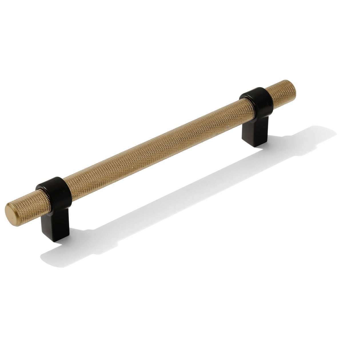 Knurled "Prelude" Champagne Bronze and Matte Black Knobs and Pulls - Forge Hardware Studio