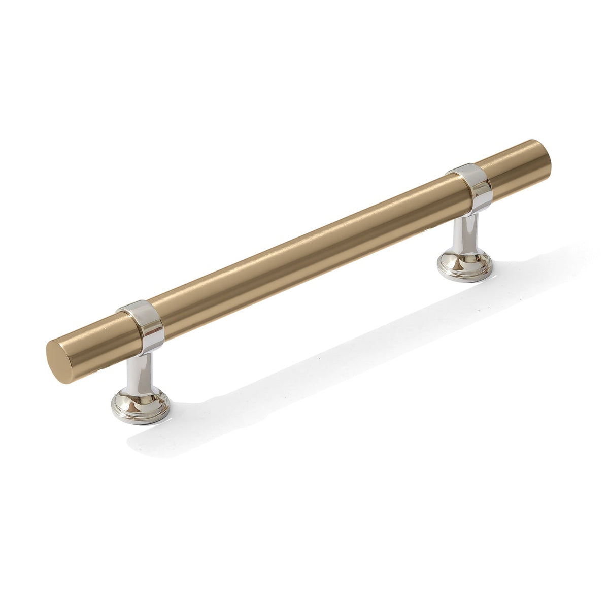 Smooth T-Bar "Contemporary" Polished Nickel and Champagne Bronze Knobs and Pulls - Forge Hardware Studio