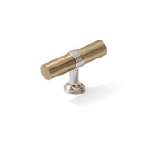 Smooth T-Bar "Contemporary" Polished Nickel and Champagne Bronze Knobs and Pulls - Forge Hardware Studio