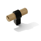 Knurled "Prelude" Champagne Bronze and Matte Black Knobs and Pulls - Forge Hardware Studio