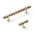 Smooth T-Bar "Contemporary" Polished Nickel and Champagne Bronze Knobs and Pulls - Forge Hardware Studio