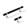 Smooth T-Bar "Contemporary" Polished Nickel and Matte Black Knobs and Pulls - Forge Hardware Studio