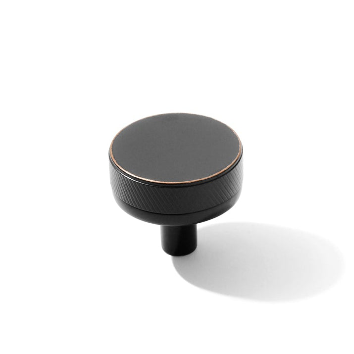 Knurled Oil Rubbed Bronze "Transitional" Cabinet Knobs and Drawer Pulls - Forge Hardware Studio