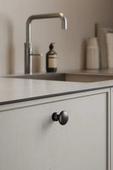 Matte Black "Baron" Cup Pull and Knobs - Euro • Knobs