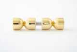 Glass Shower "Double Cup" Round Polished Brass Back to Back Door Knob - Forge Hardware Studio