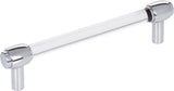 Lucite Polished Chrome "Nash" Drawer Pulls and Cabinet Knobs