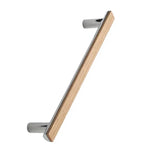 Chrome and Wood "Bis" Cabinet Knob and Drawer Handle - Euro • Knobs
