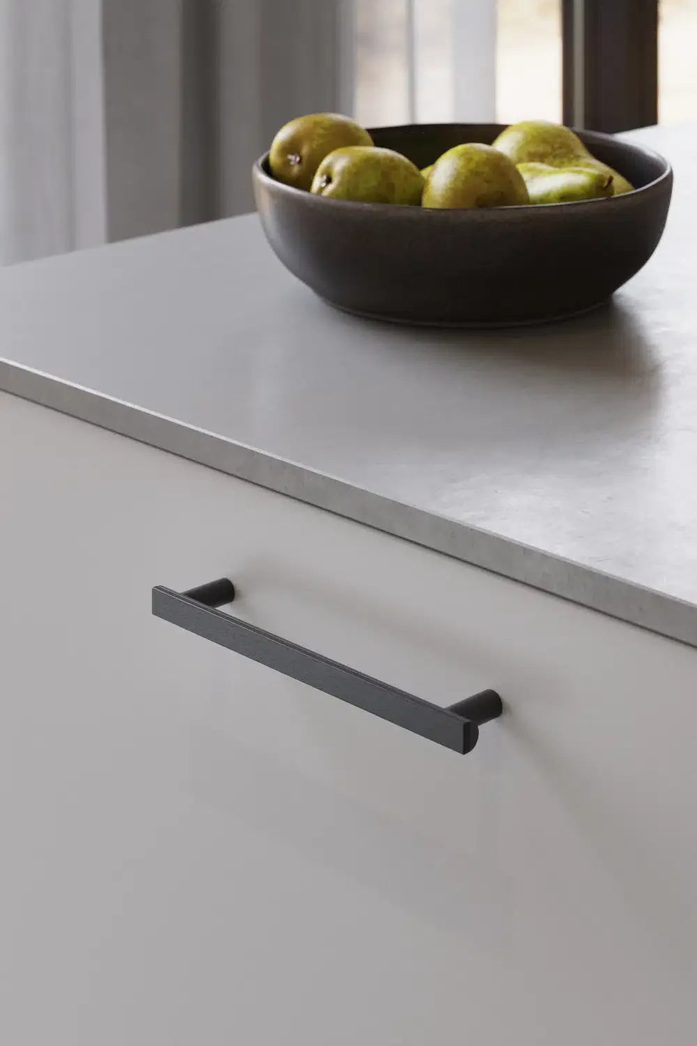 Black and Wood "Bis" Cabinet Knob and Drawer Handle - Euro • Knobs