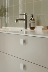 Glossy White "Tabula" Cabinet Knob and Drawer Pull - Euro • Knobs