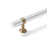 Champagne Bronze and Chrome Smooth "Contemporary" Glass Shower Door Handles - Forge Hardware Studio
