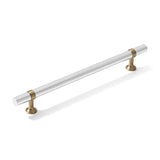 Smooth T-Bar "Contemporary" Champagne Bronze and Polished Chrome Knobs and Pulls - Forge Hardware Studio