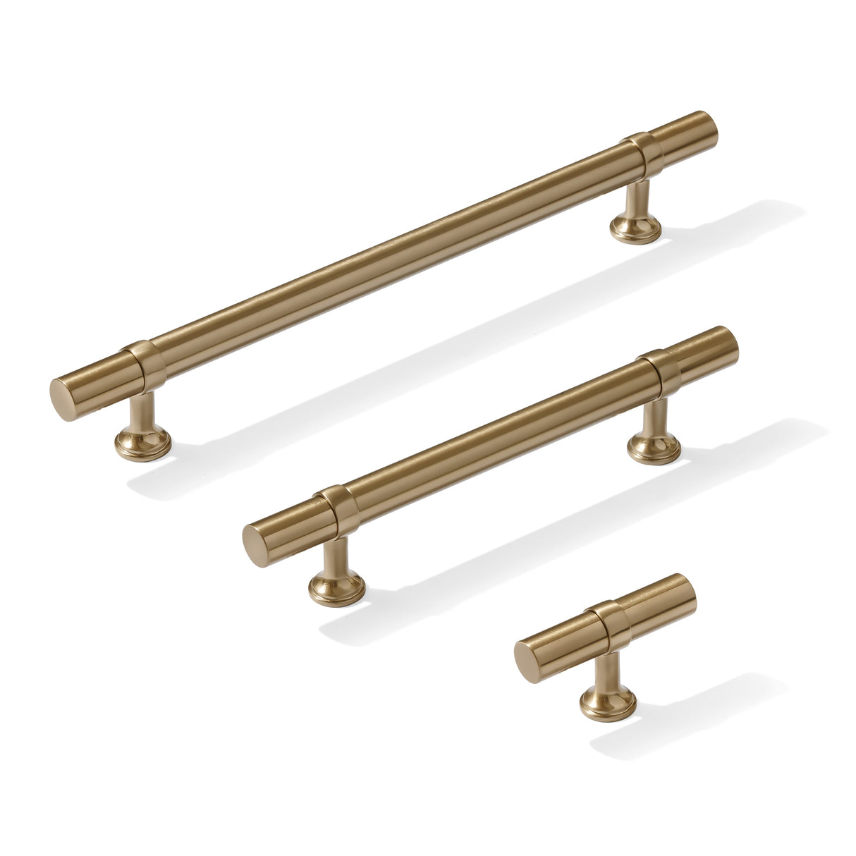 Smooth T-Bar "Contemporary" Champagne Bronze Knobs and Pulls - Forge Hardware Studio